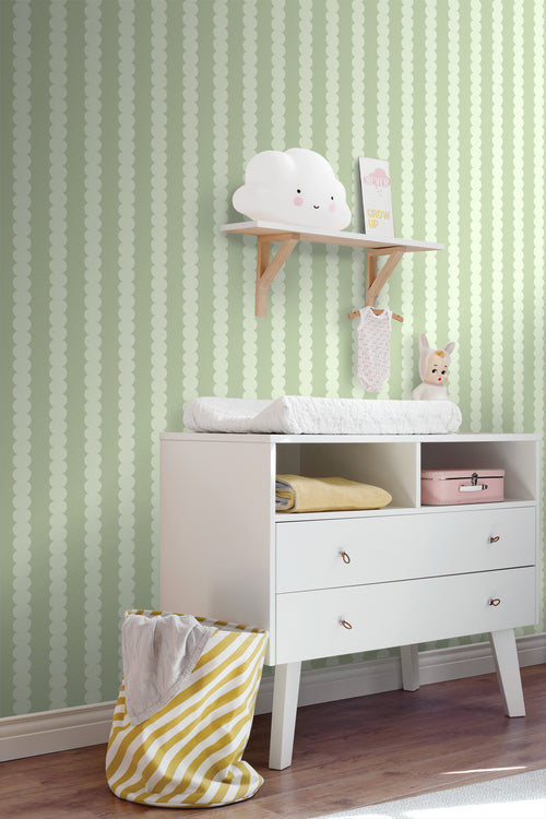 ESTAhome behang grafische print lichtgroen - 50 x 900 cm - 131744