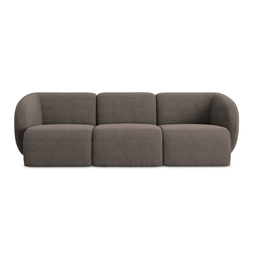 LaMiaSofa 3-zits bank Cervo - bouclé - chocolade - 244x94x75