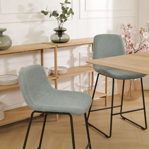 Nolon Nino-Mats Barkruk Zacht Groen - Zwart Onderstel - 75 cm - vtwonen shop