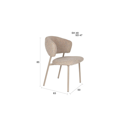 Housecraft Living Jasmine Eetkamerstoelen Gemêleerd Beige - Set van 2