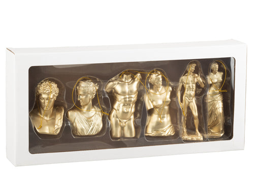 J-Line hanger Romeinse beelden - polyresin - goud - doos van 6