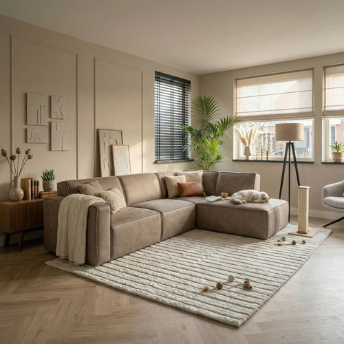 LABEL51 Bank Kay 2,5-Zits Hoek Rechts - Taupe - 283x218x80cm