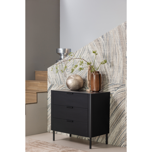 WOOOD ladekast Gunnar - Grenen - Matzwart - 93x94x52
