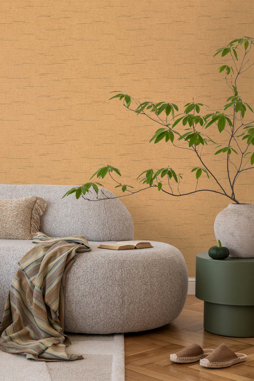 Sanders & Sanders behang geweven structuur oranje - 53 cm x 10 m - 640540 - vtwonen shop