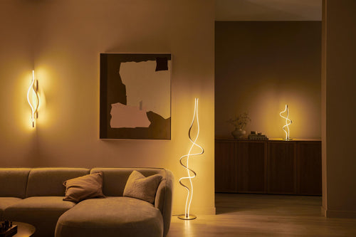 Lucide vloerlamp LAMBADA - Geïntegreerde LED - Mat Goud / Messing