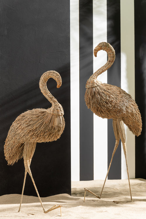 J-Line decoratie Flamingo - gras - naturel - small