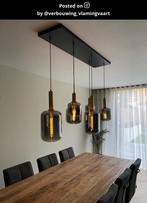 Lucide hanglamp JOANET - 6xE27 - Fumé - vtwonen shop
