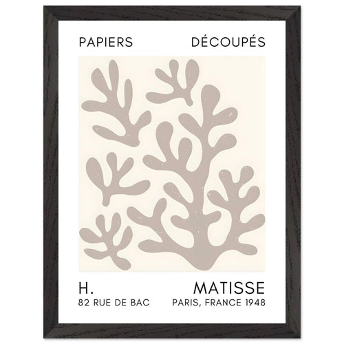 Artfulprints Poster met Lijst Matisse – Coral shadows grey   - 30x40 cm - Grijs
