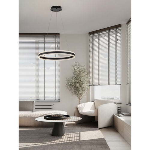 Nova Luce ALARO Geïntegreerde LED-hanglamp voor plafond, zandkleurig zwart, Triac dimbaar, 46W, 3067lm, 3000K