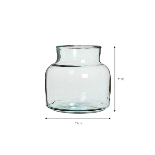 Mica Decorations Vienne Vaas - H20 x Ø21 cm - Gerecycled Glas - Transparant