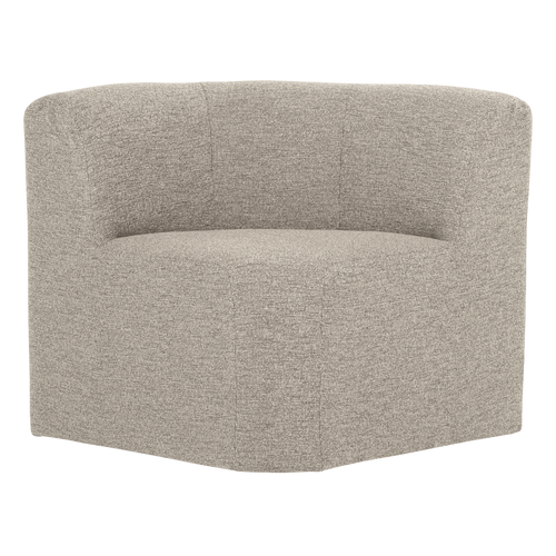 WOOOD eetbank hoek met rugleuning Mojo Base - Bouclé - Beige - 83x80x80