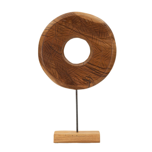 Ronde houten sculptuur 35x10x58 cm