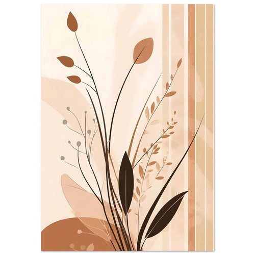 Artfulprints Poster met Lijst Boho – Warm bouquet   - 30x40 cm - Bruin