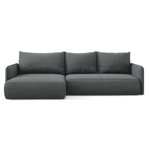 LaMiaSofa hoekbank links Palermo - textuurstof - grijs - 240x148x86