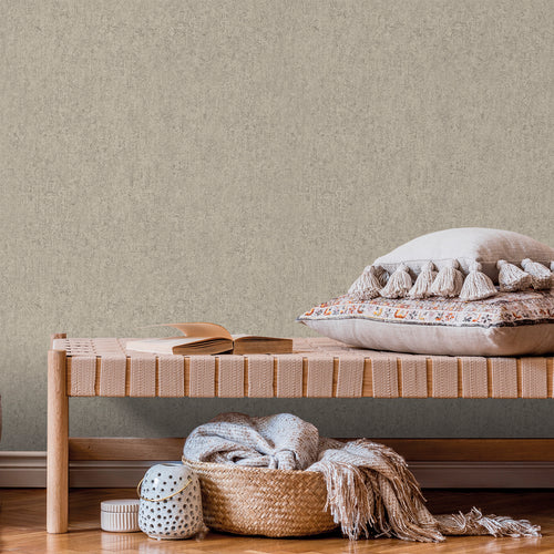 Sanders & Sanders behang linnenstructuur donker beige - 53 cm x 10 m - 640531 - vtwonen shop