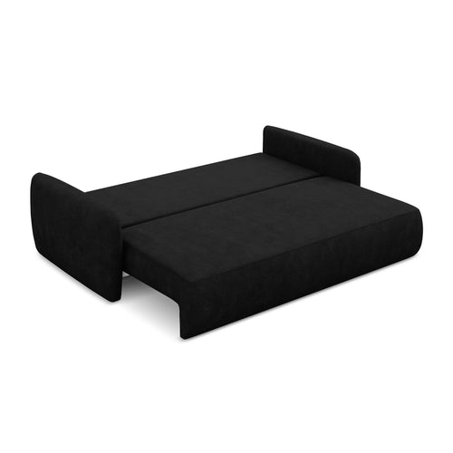 LaMiaSofa 3-zits slaapbank Corle - chenille stof - zwart - 218x102x86