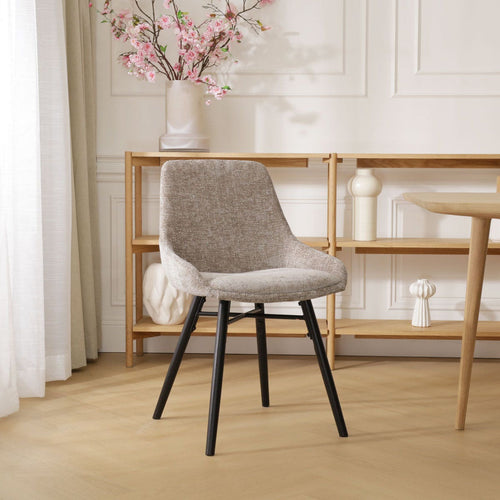 Nolon Nena-Isa Eetkamerstoel Bruin - Zwarte Houten Poten - vtwonen shop