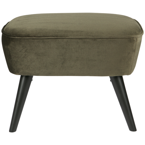 WOOOD hocker op poten Sara - Velvet - Warm Groen - 41x56x36 - vtwonen shop