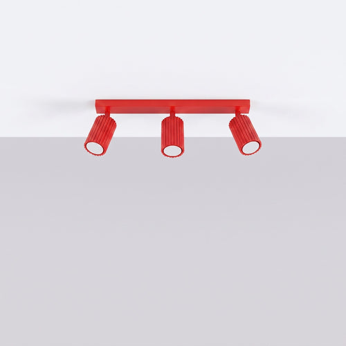 Sollux Lighting Plafondlamp KARBON 3L rood - 45x6,5x16,5cm