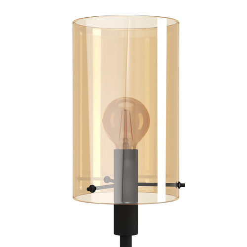 Stars of Light vloerlamp Polverara - e27 - 155 cm - zwart/amber