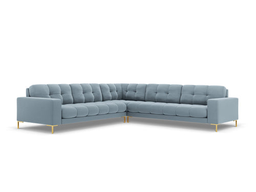 Cosmopolitan Design Symmetrische hoekbank Bali 6-zits, flueel, lichtblauw - 256x256x75cm