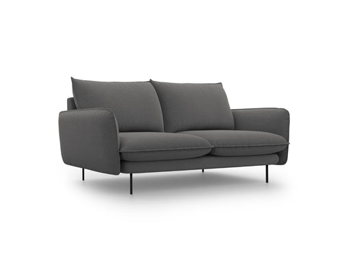 Cosmopolitan Design Bank Vienna 2-zits, structurele stof, donkergrijs - 92x160x95cm