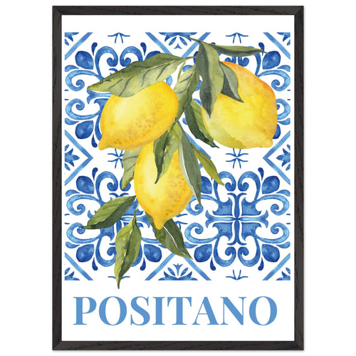 Artfulprints Poster met Lijst Fruits - Lemon tree in Positano   - 50x70 cm - Meerkleurig
