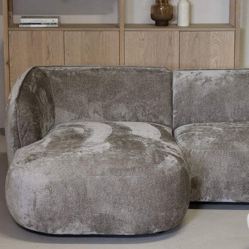 Giga Meubel Chaise Longue Links Lille - Taupe - Stof/Textiel - 275x150x70cm - vtwonen shop