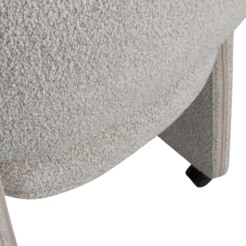 WOOOD eetkamerstoel met wieltjes Lyric - Polyester - Greige - 79x59x58 - vtwonen shop