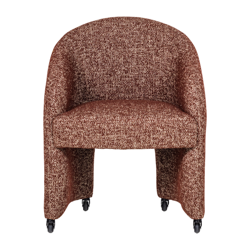 WOOOD eetkamerstoel met wielen Cordo - Melange - Roestbruin - 83x64x64