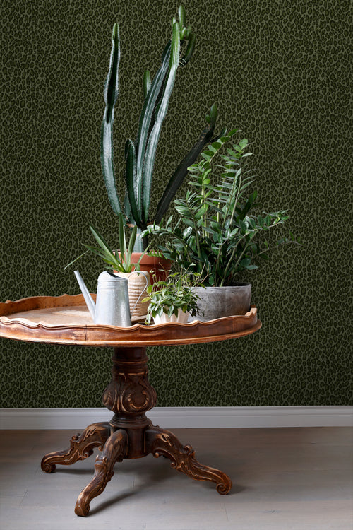 ESTAhome behang panterprint donkergroen - 53 cm x 10.05 m - 139153