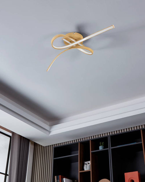 EGLO plafondlamp Selvina 2 - led - 68 cm - lichtbruin/wit - vtwonen shop