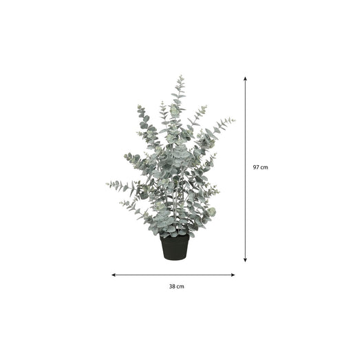 Mica Decorations Eucalyptus Kunstplant in Pot - H97 x Ø38 cm - Groen