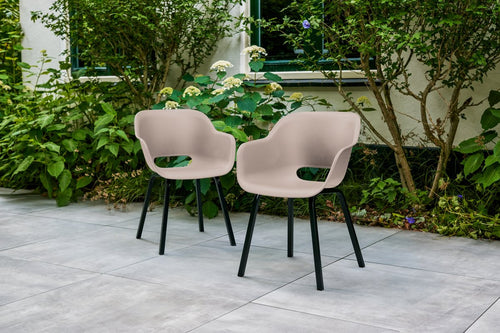 Keter Noa Tuinstoel - 2 stuks - 80x55x67cm - metalen frame - Soft Beige