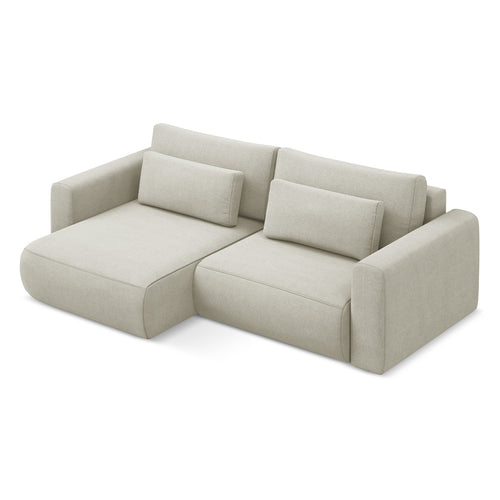 LaMiaSofa hoekbank links Perugia - textuurstof - lichtbeige - 240x149x82