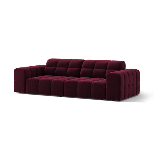 Cosmopolitan Design - Bank Chicago 3-zits, flueel bordeaux - 102x212x78cm
