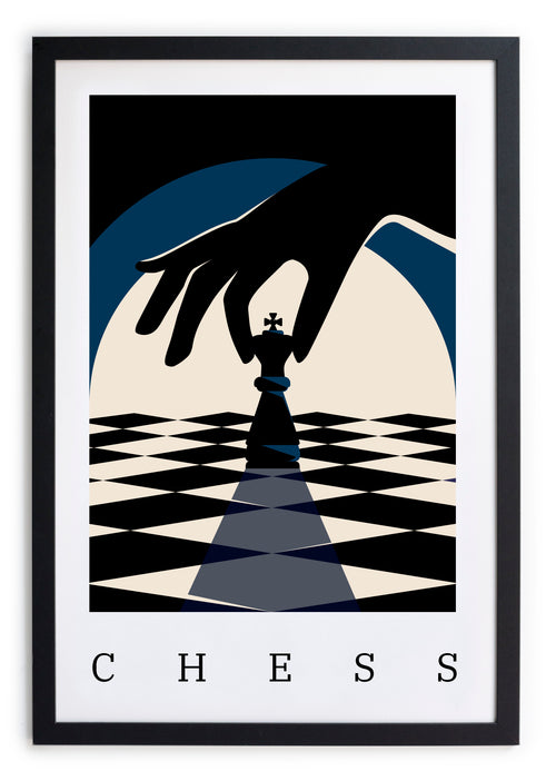 Zwarte lijst met kader 40x30 schaak poster - vtwonen shop