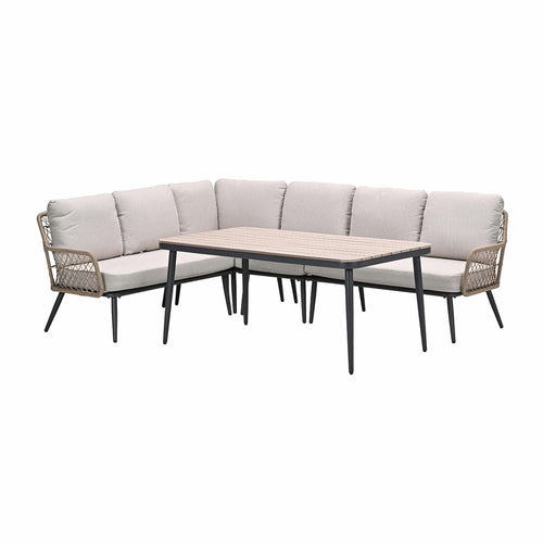 Allasio lounge-dining hoekset - 5-dlg. - c.black - desert sand - VW - vtwonen shop