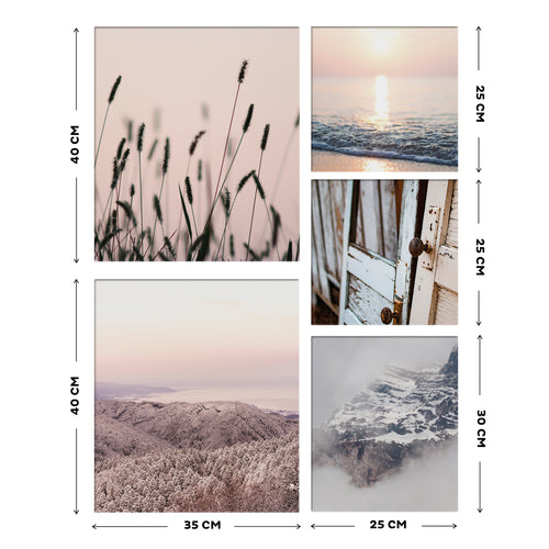 Art for the Home Canvas Set van 5 - Rustgevend - 80x60 cm - vtwonen shop