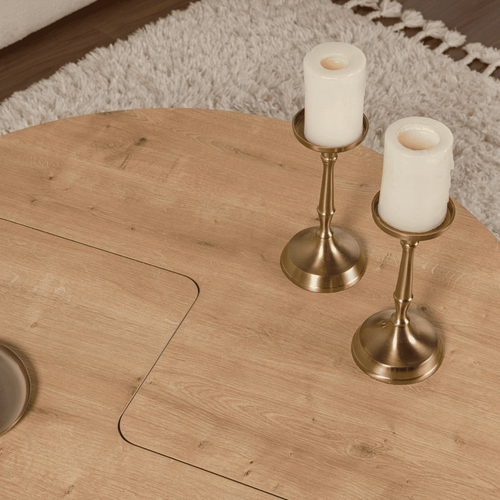 Calicosy - MOIRA Set van 2 salontafels - Hout - 90x90x41 cm