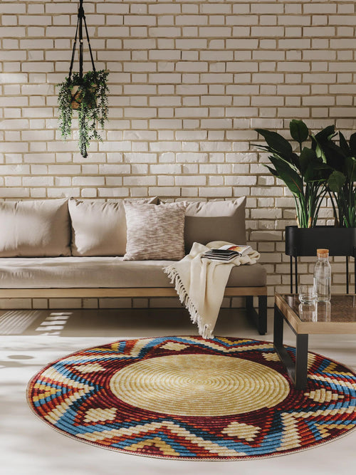 benuta binnen- en buitenkleed Kenya - veelkleurig - ø 160 cm