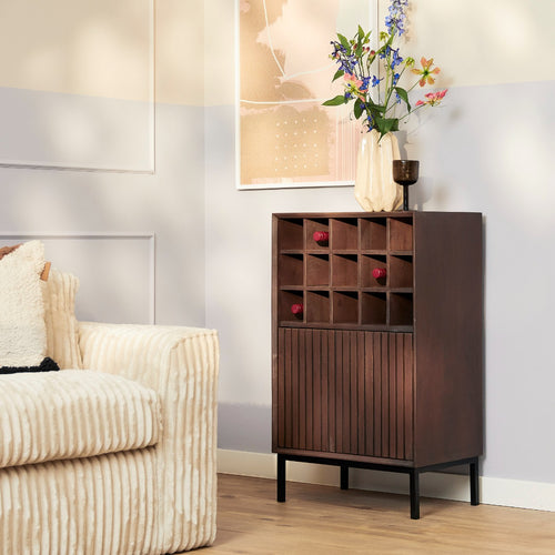 StarFurn Wijnkast Madison - Bruin Hout - 55x35x90cm - vtwonen shop