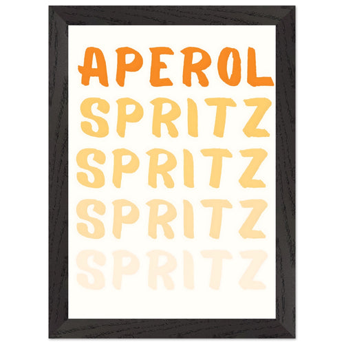 Artfulprints Poster met Lijst Aperol Spritz - Written   - A4 21x29.7 cm - Oranje