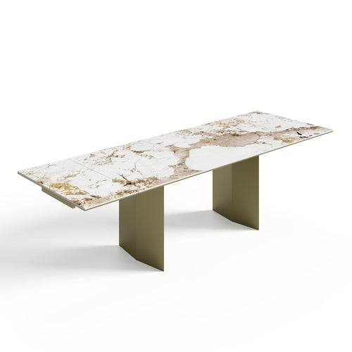 Sia Home - Uitschuifbare tafels ROSE - Keramiek - Pandora en goud - 180cm