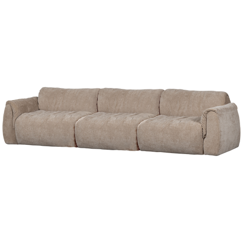 WOOOD 3-zits bank Baggy - 3D Chenille - Zand - 81x309x101