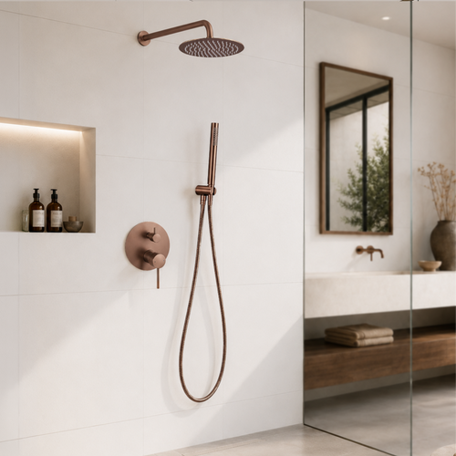 LOMAZOO inbouw regendouche Morea - met handdouche - koper