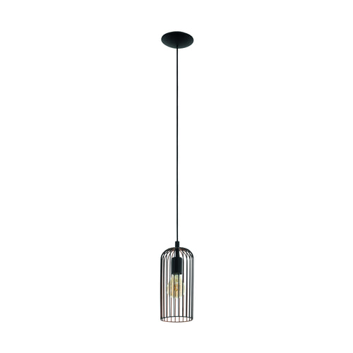 EGLO hanglamp Roccamena - 13 cm - e27 - zwart/koper