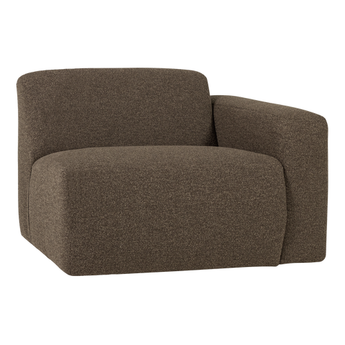 WOOOD 1-zits bank arm rechts Mojo Base - Bouclé - Bruin - 74x105x97