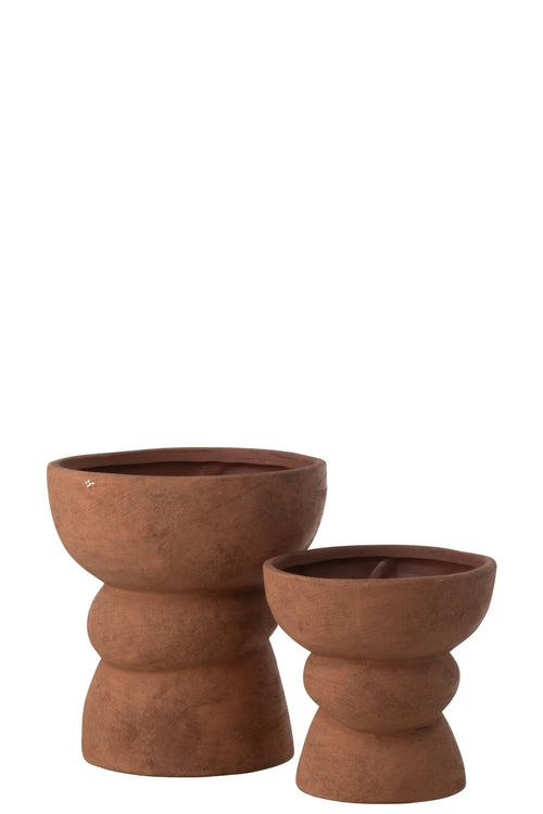 J-Line bloempot Nana - keramiek - bruin - large