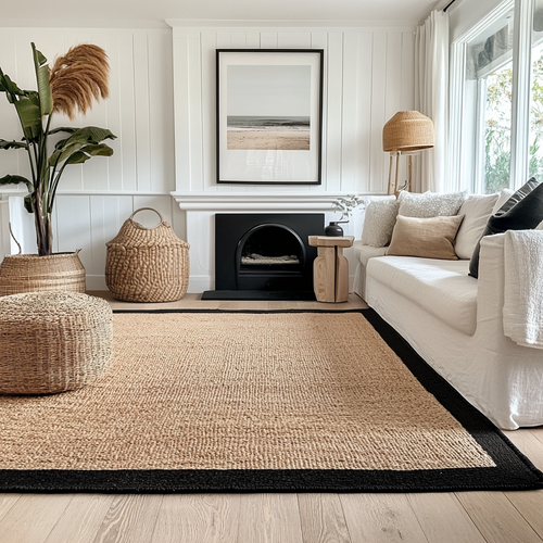 Mrcarpet Jute vloerkleed rechthoek naturel/antraciet 200 x 290cm - vtwonen shop